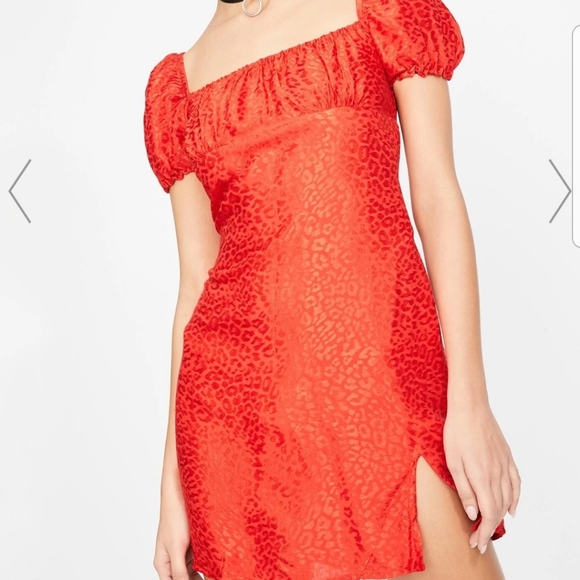 Motel Rocks Red Leopard Print Mini Dress - Picture 1 of 1